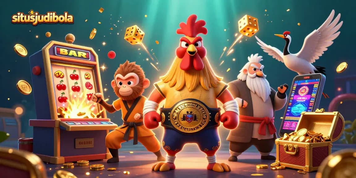 Engage with situsjudibola for thrilling jackpot action featuring a dynamic rooster, martial artist, and crane master.