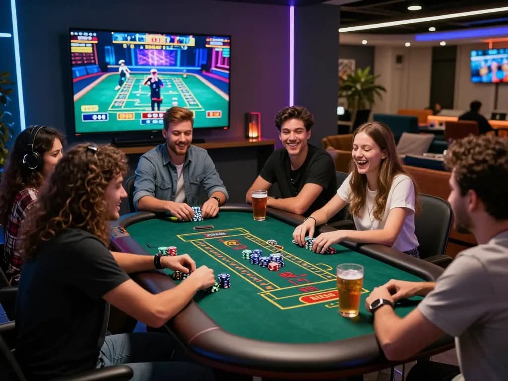 Friends enjoying an engaging online casino game at https://sc881.com/, showcasing excitement and camaraderie.