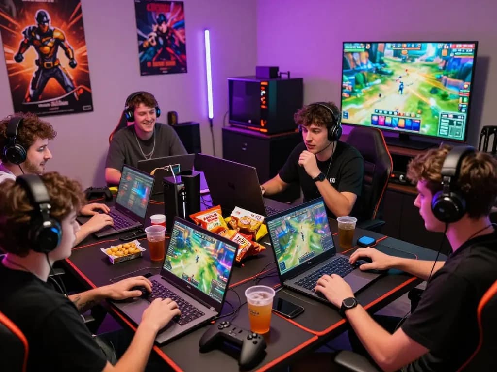 Engaged players accessing mantra88 login in a vibrant online gaming atmosphere, showcasing excitement and camaraderie.
