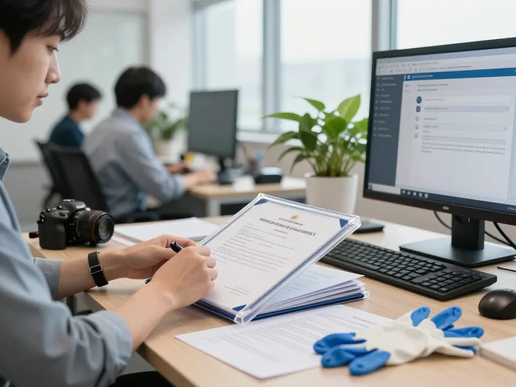 Tách lớp ép plastic process being expertly performed in a modern office.