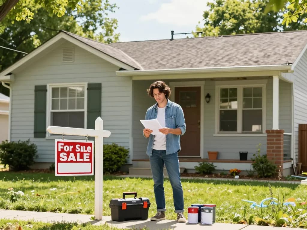 Homeowner ready to sell house without repairs, showcasing charm and potential.
