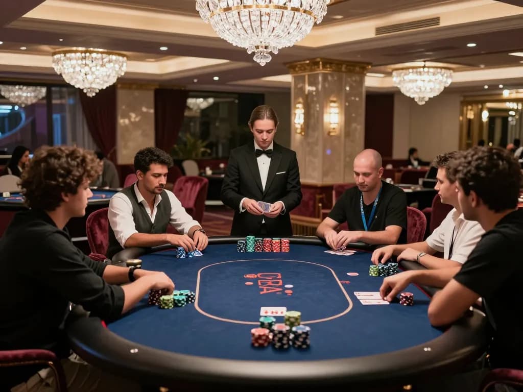 A dynamic poker game in a VIP area showcasing players engaged in strategic gameplay at vipwin.