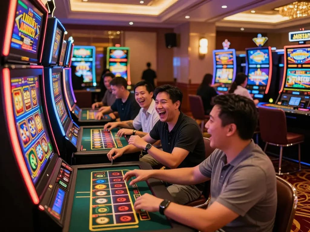 Spin the reels at slot thailand, vibrant casino floor filled with players enjoying their gaming experience.