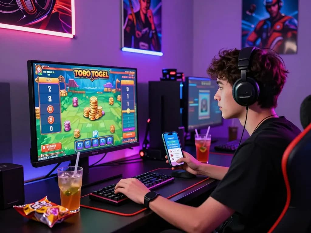 BANTAITOGEL ~ Login Situs Bandar Toto Togel Online & Link Toto Slot Online Terpercaya Hari Ini showcasing an engaging online gaming atmosphere with vibrant graphics and playing elements.