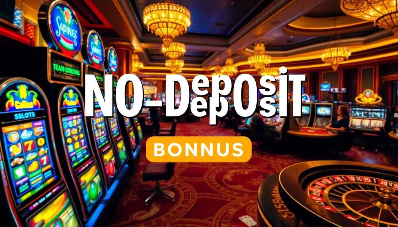Neue casino bonus ohne einzahlung im farbenfrohen Casino mit Spielmaschinen und Spielautomaten.