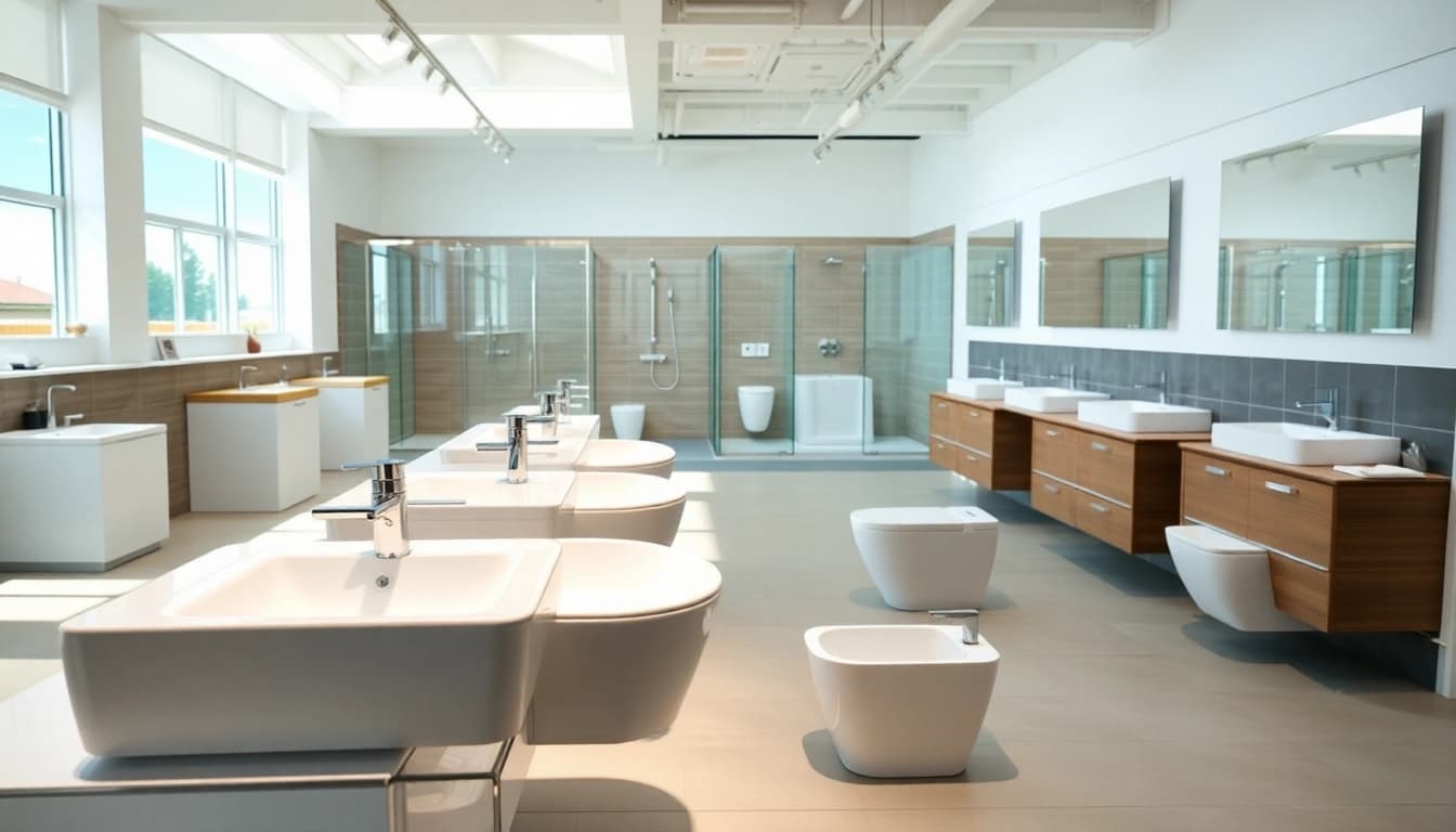 Sonni sanitär GmbH bietet hochwertige Badezimmerlösungen in einem modernen Showroom an.