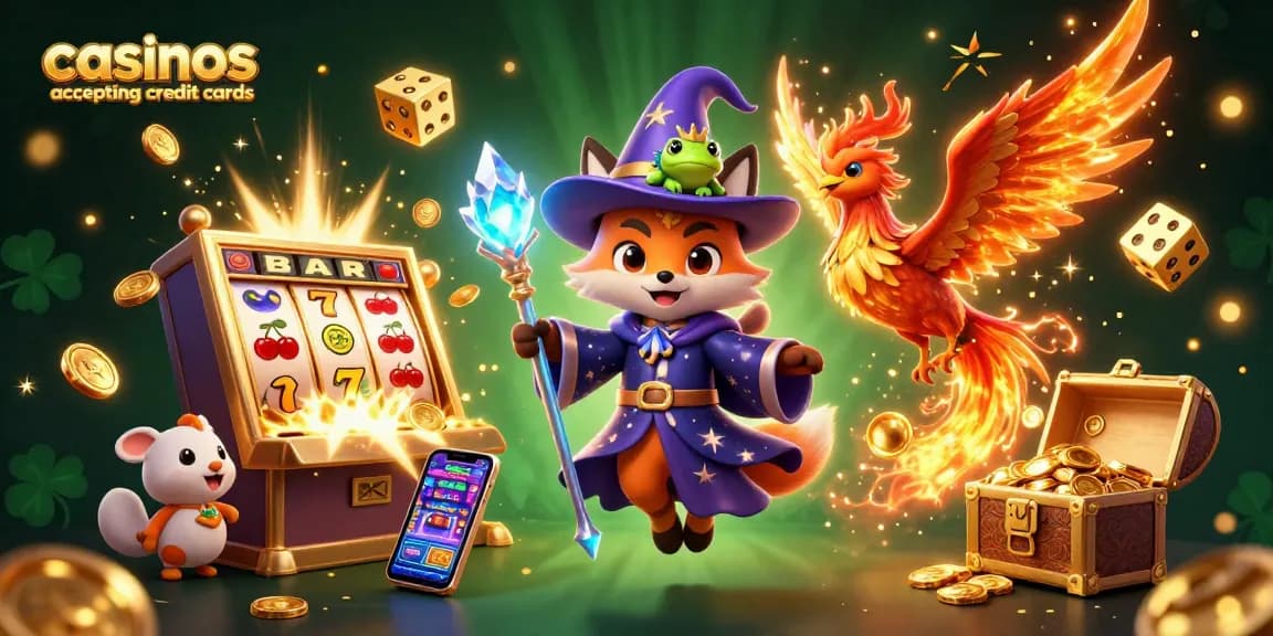 Experience vibrant gameplay at casinos accepting credit cards with dynamic slot machines and magical creatures.