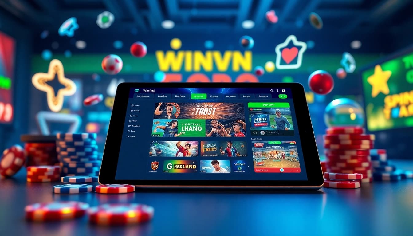 Winvn 9 showcases an engaging user interface for online gaming, inviting players with vibrant colors and dynamic graphics.