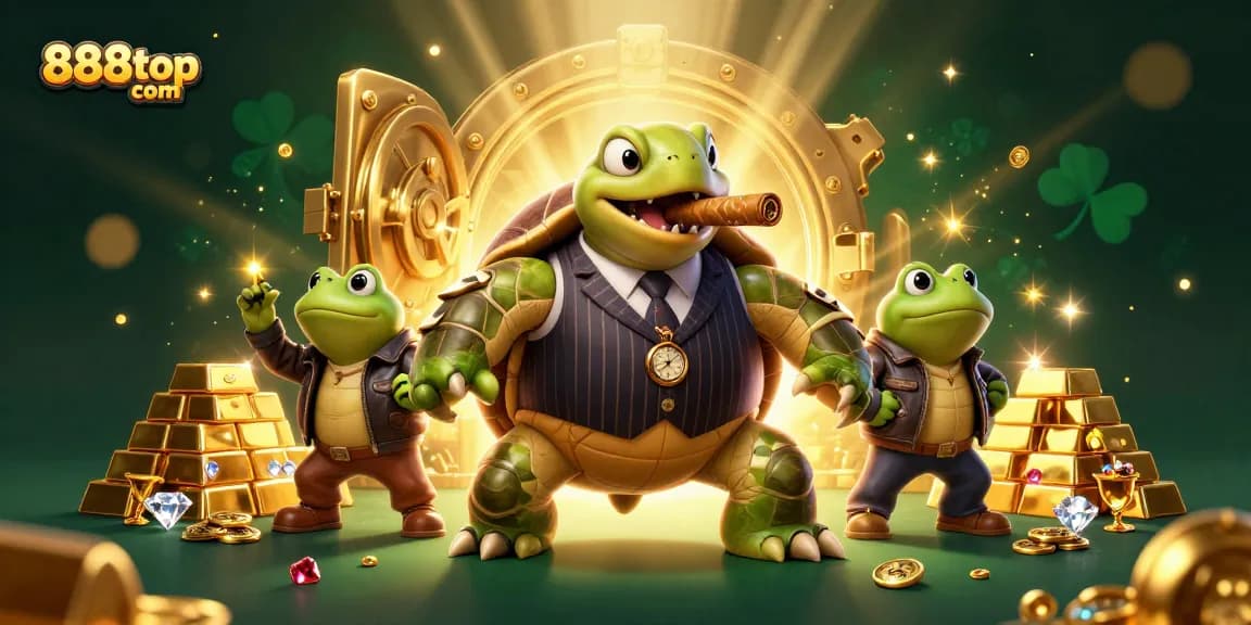 Experience thrilling wins at 888top com with 3D cartoon characters showcasing major casino excitement, treasure, and lights.