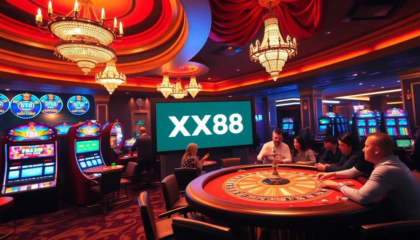 Players enjoying the exciting games and opportunities at XX88 casino, showcasing thrilling gambling action.