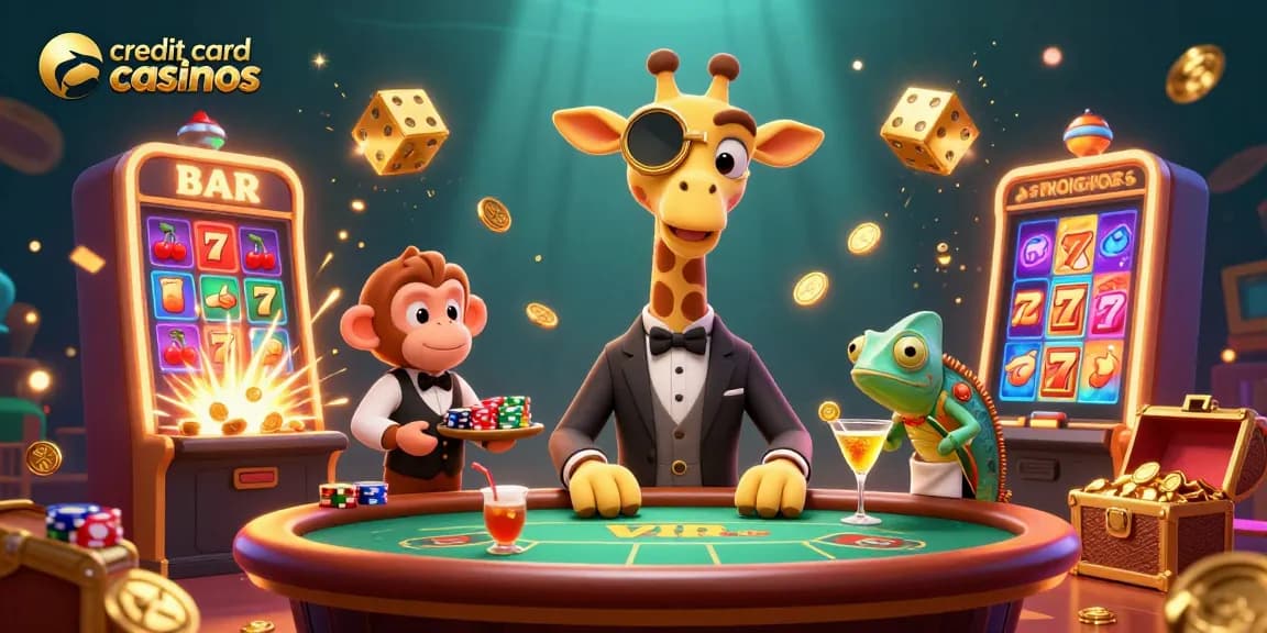 Experience thrilling action at credit card casinos with vibrant 3D characters and gameplay elements.