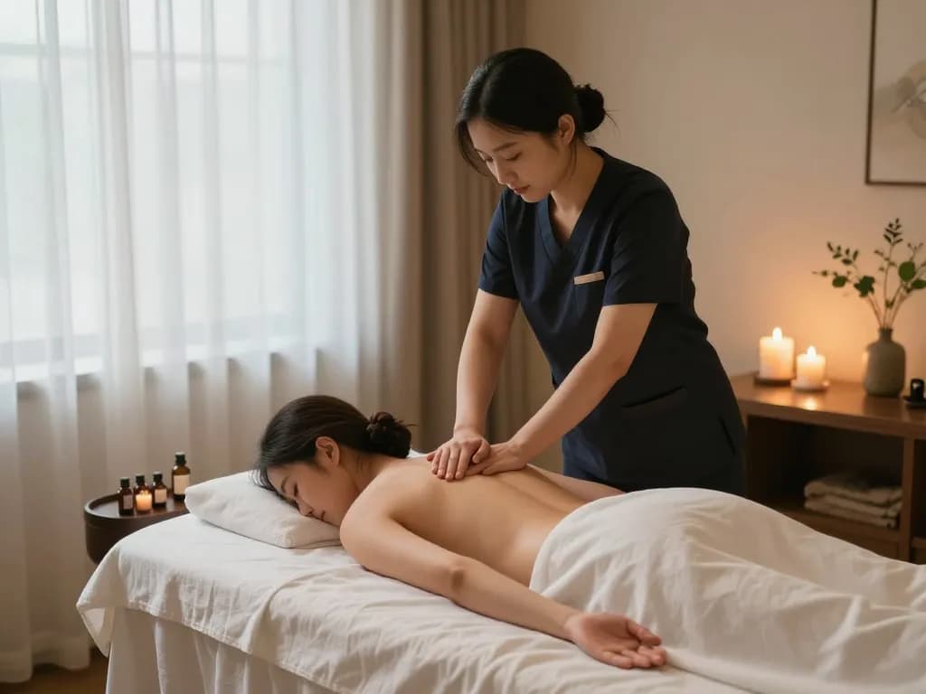 Luxurious 삼성동마사지 experience in a tranquil spa, showcasing soothing environment and professional therapy.
