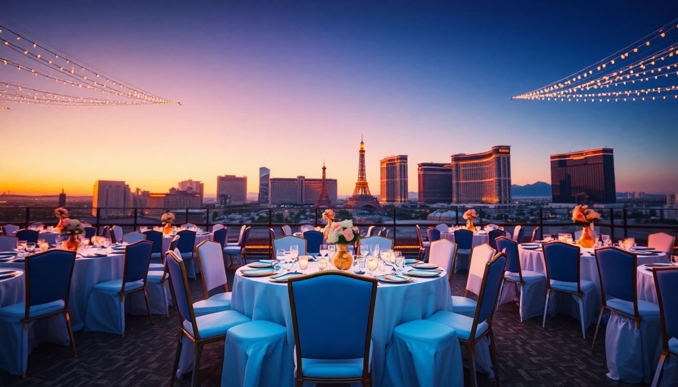 Las Vegas Chair Rentals featured in a beautifully set event scene with stylish chairs and tables.