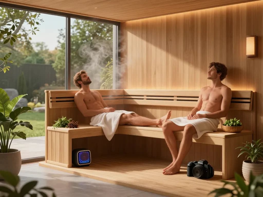 Experience sauna 3D models in a serene home environment with soothing atmosphere.