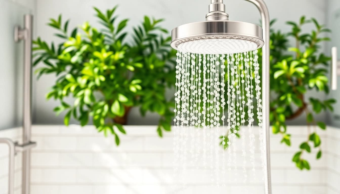 Transform your bathing experience with sunny shower USA, featuring a luxurious rain shower in a serene bathroom.