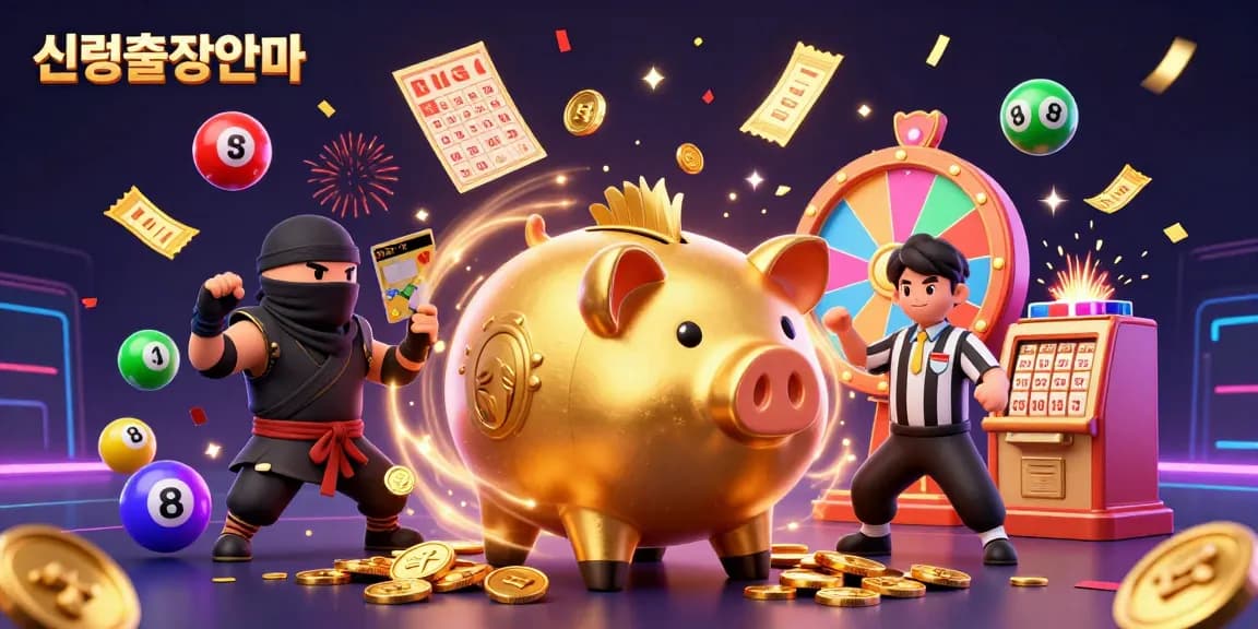 Experience excitement with 신림출장안마 as a golden sumo wrestler stomps coins, surrounded by colorful lottery elements.