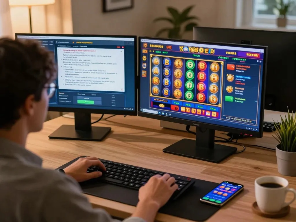 Pemain Bintangmpo terlibat dalam permainan slot online dengan catatan taruhan strategis di lingkungan rumah yang nyaman