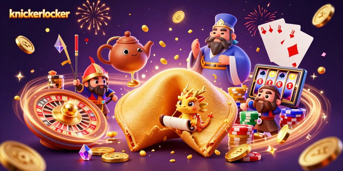 Explore the excitement of knickerlocker with golden coins and a dynamic casino scene.