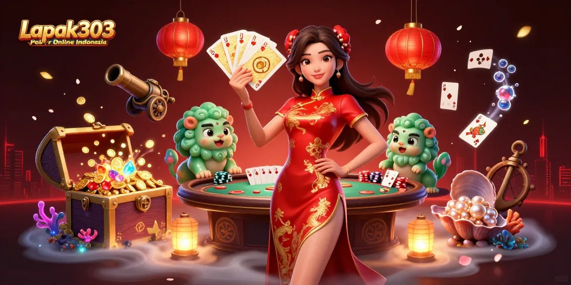 Join the action at Lapak303 Poker Online Indonesia with vibrant 3D characters and dynamic game elements.