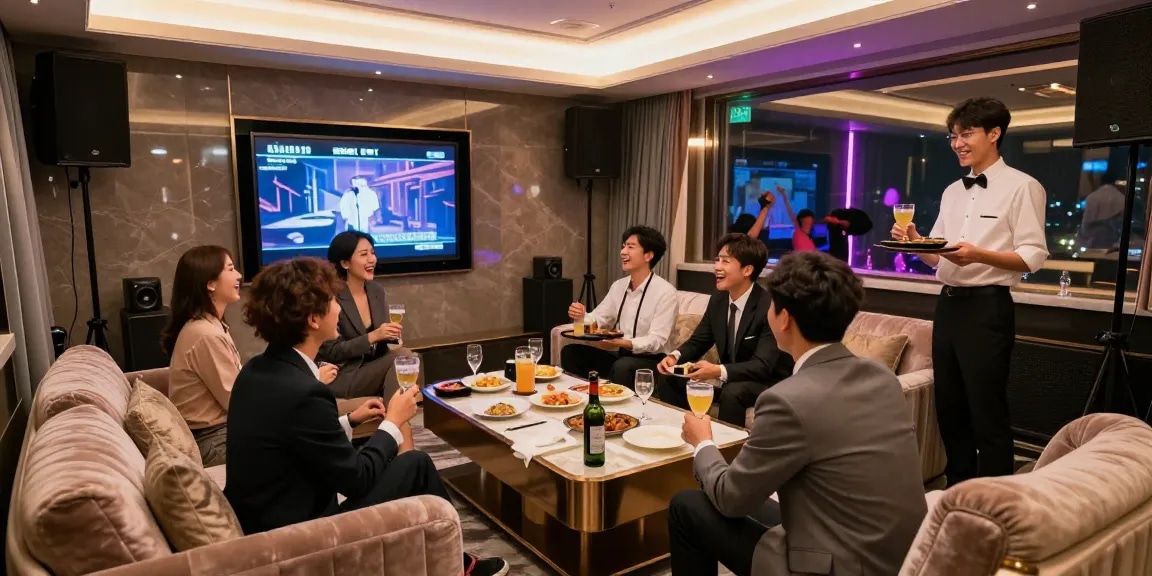 강남쩜오에서 고객이 프리미엄 서비스를 즐기는 고급스러운 라운지 모습