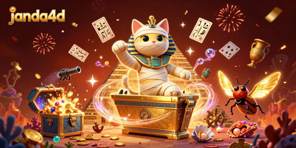 Menangkan jackpot dengan janda4d melalui ilustrasi 3D penuh warna dari karakter menarik dan permainan slot.