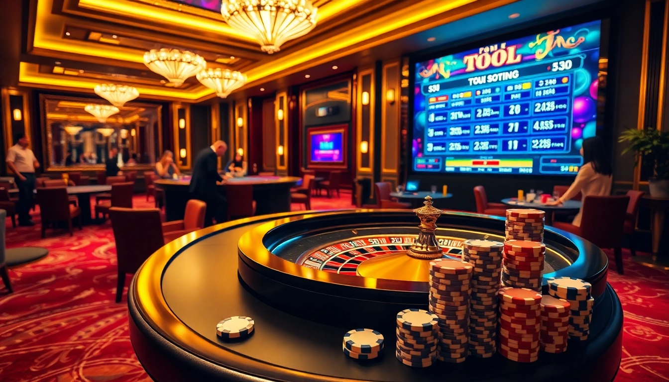 Experience the excitement of Tool xo so sieu toc in an upscale casino setting with roulette and card games.