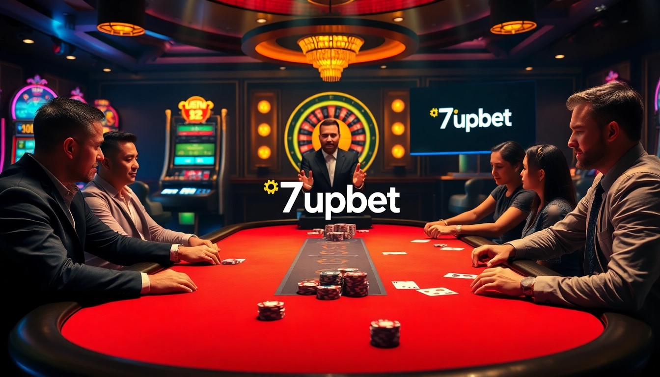 Engage with the gaming excitement at 7upbet's luxurious poker table.