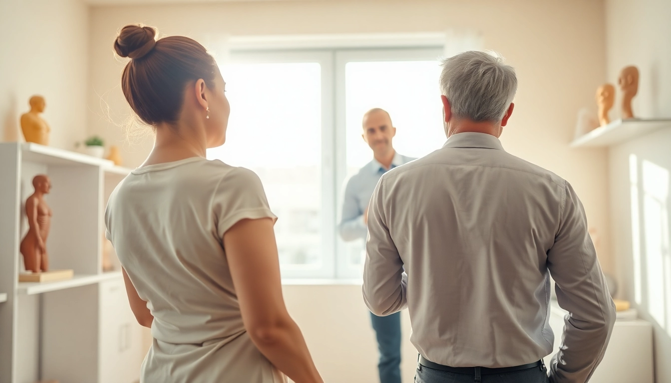 Effective back pain treatment demonstration by a professional physiotherapist in a calm clinic setting.