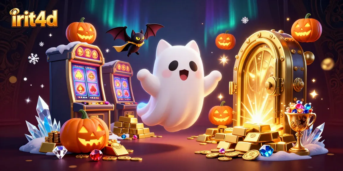 Join the fun with irit4d in a glowing haunted casino scene filled with treasures and whimsical characters.