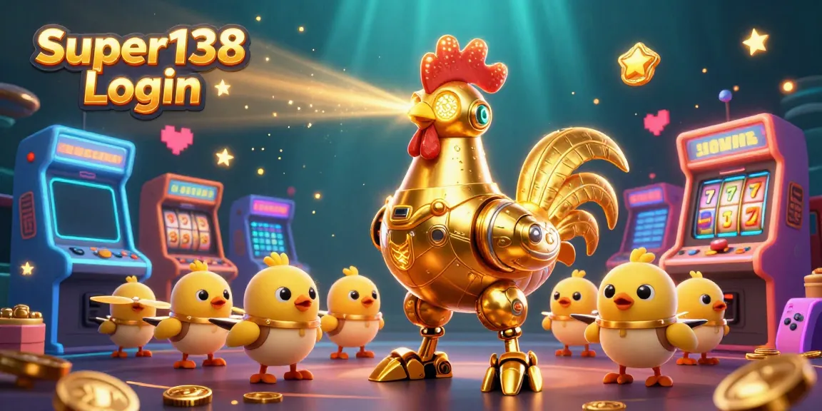 Engage with Super138 Login to access exciting slots featured in a vibrant casino scene.