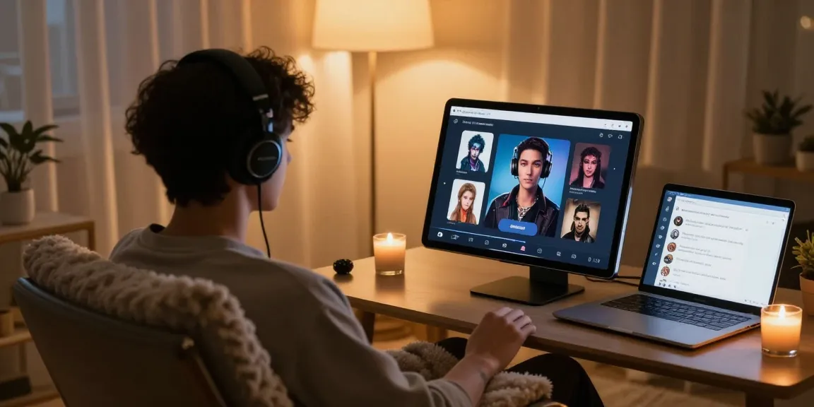 Engaging in NSFW chat with a digital character in a cozy atmosphere, showcasing user interaction.