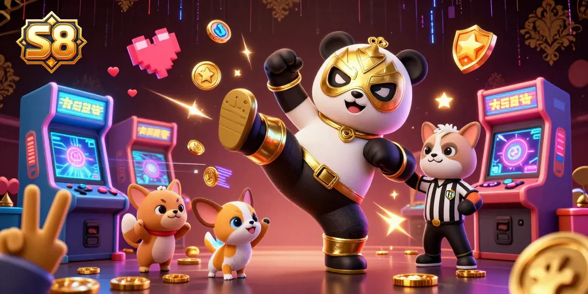 S8 players kick off the fun with an epic 3D casino match, illustrated with dynamic gaming elements.