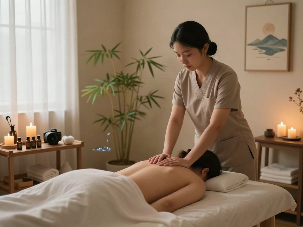 Experience a soothing 서현출장마사지 in a tranquil therapy room with calming decor and essential oils.