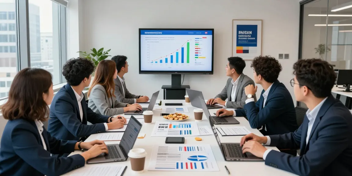 Collaboration on political opposition research services in a modern office with diverse strategists and data analysis.