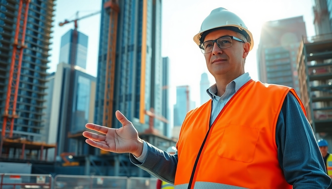 Manhattan Construction Manager overseeing a busy construction site in NYC.