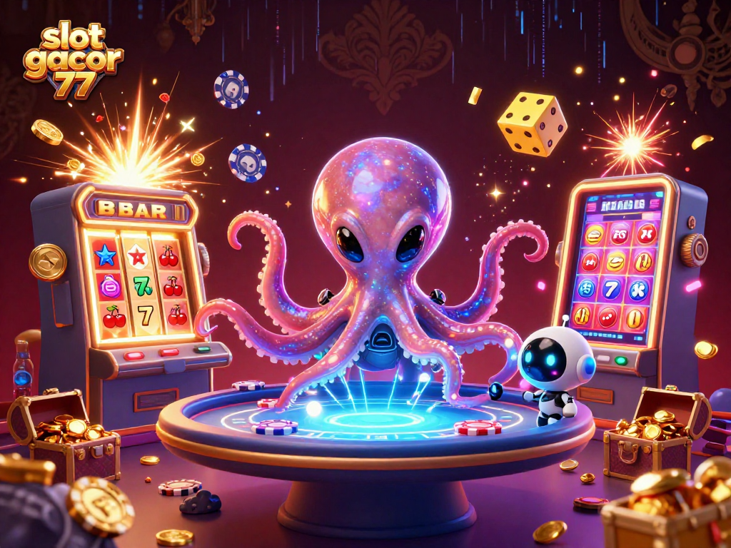 Engaging action scene of slot gacor 777 with vivid characters amid jackpot excitement and dynamic casino elements.