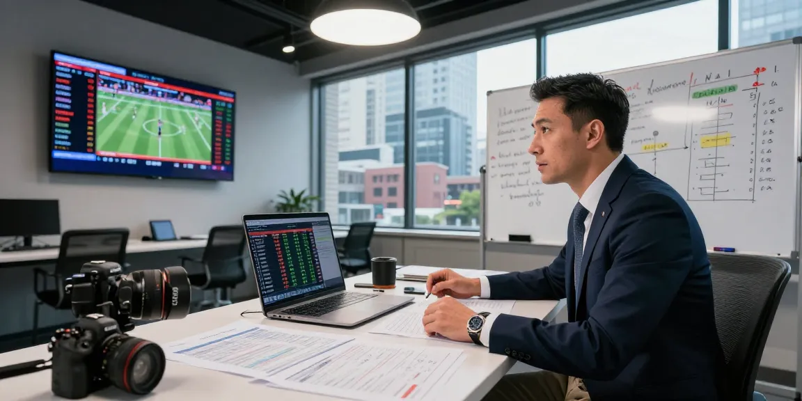 Passionate analyst reviewing tỷ lệ kèo nhà cái 5 odds in a modern workspace filled with live betting data.