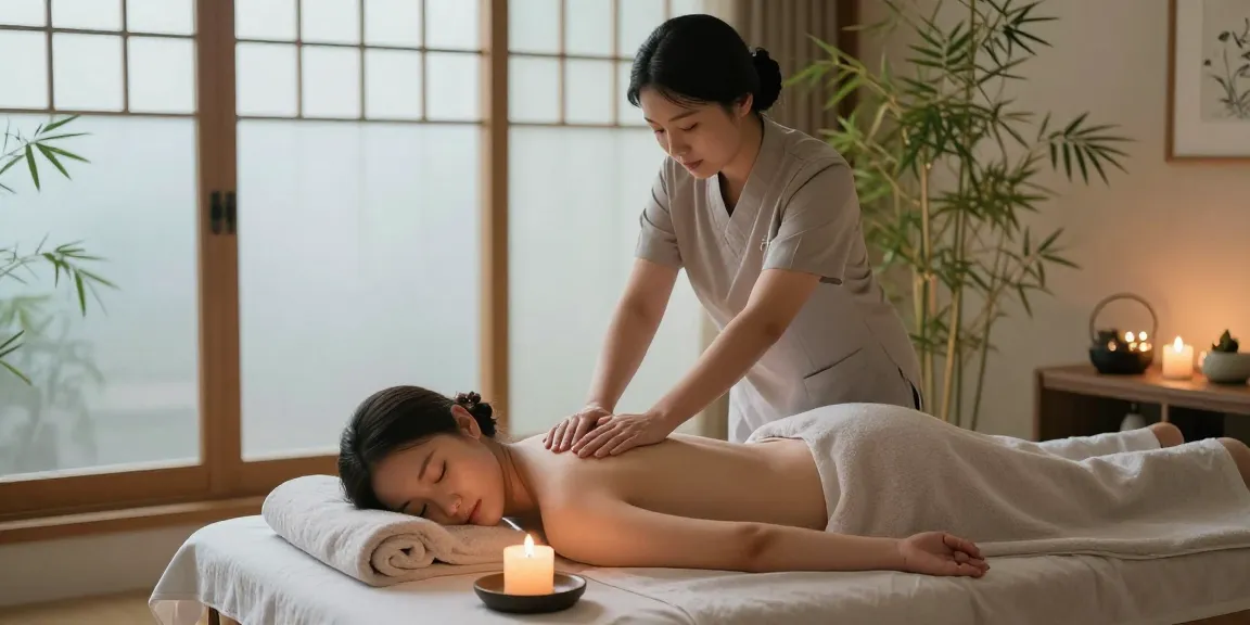 부산마사지 편안한 스파 환경에서 마사지를 받는 모습