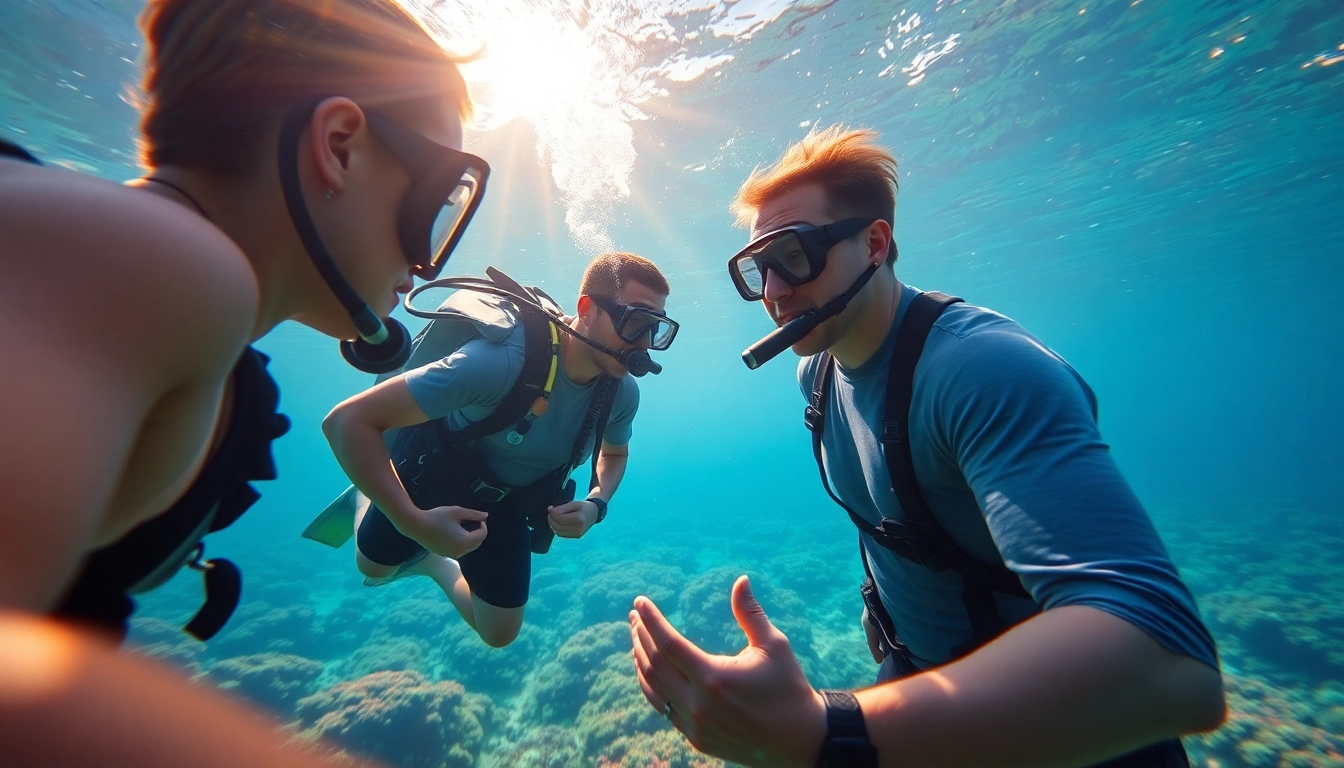 SSI Kurse zur Taucherausbildung mit erfahrenem Lehrer und Schülern im Wasser.