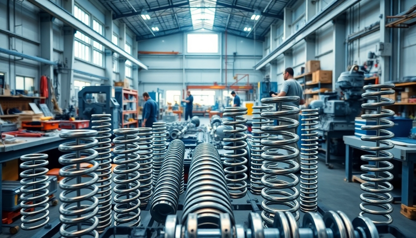 Gas Spring Manufacturer displaying precision-engineered gas springs in a modern workshop setting.