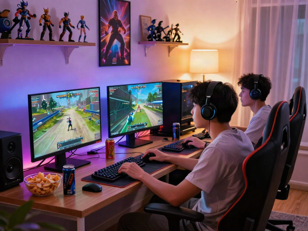 Excited gaming scene featuring a player enjoying ORION88 in a cozy living room.