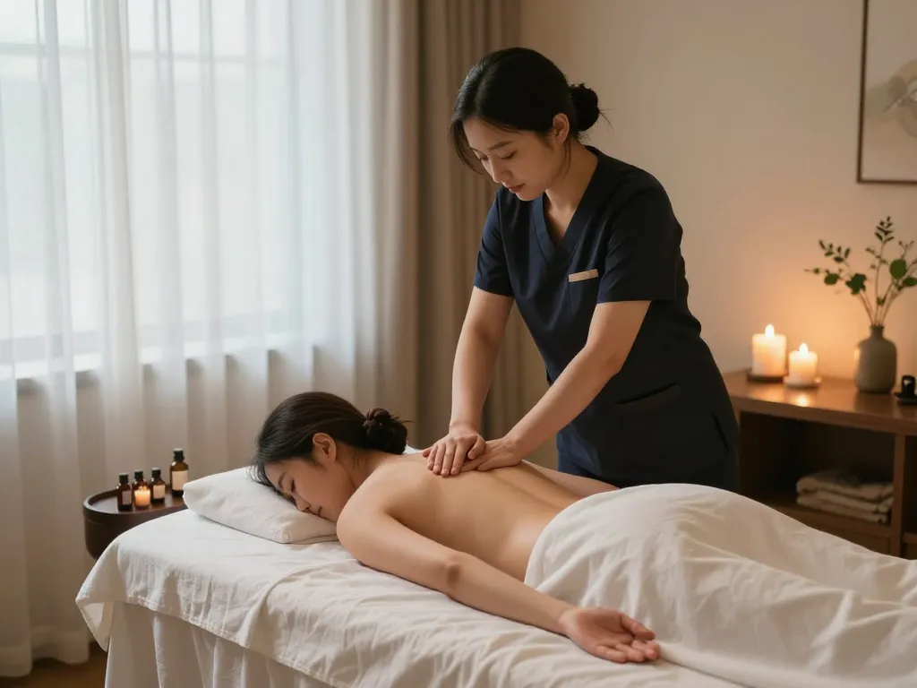 Luxurious 삼성동마사지 experience in a tranquil spa, showcasing soothing environment and professional therapy.