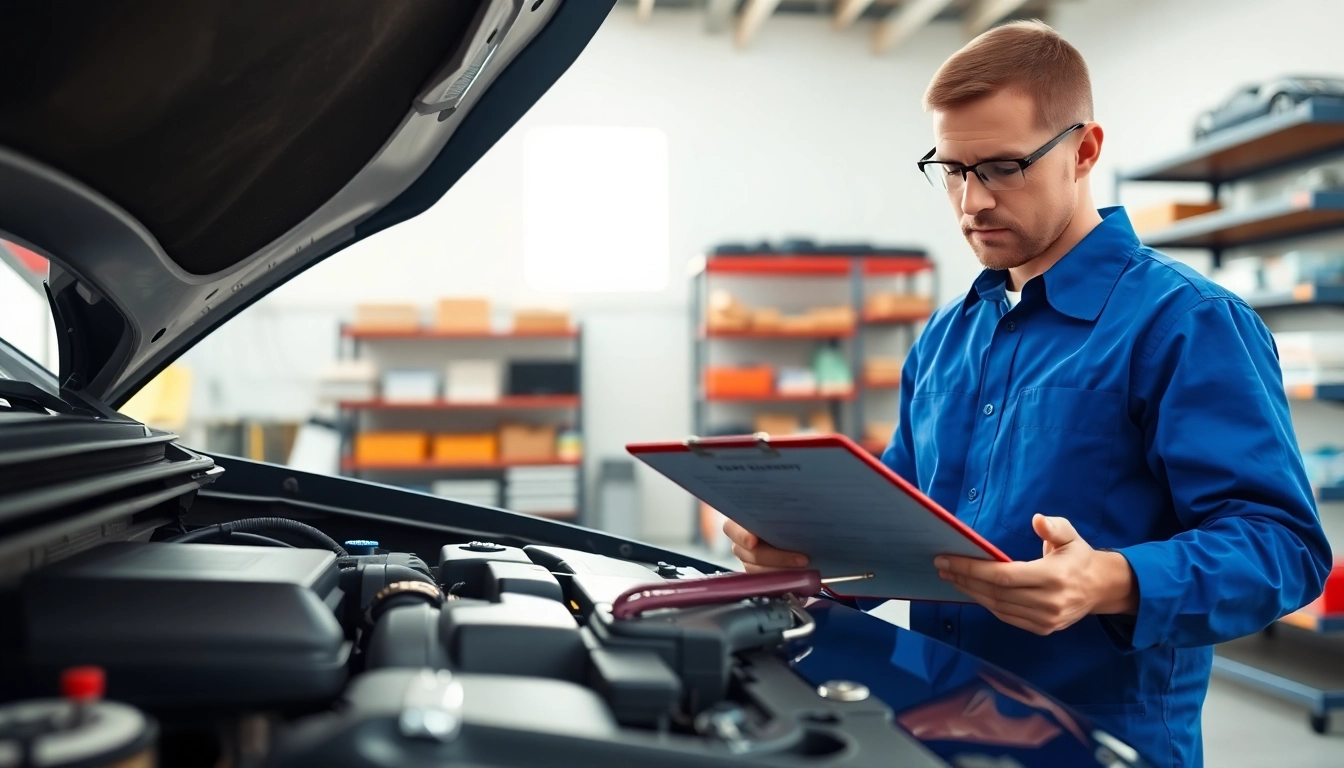 Assessing bumper to bumper extended warranty coverage during a vehicle inspection in a professional workshop.