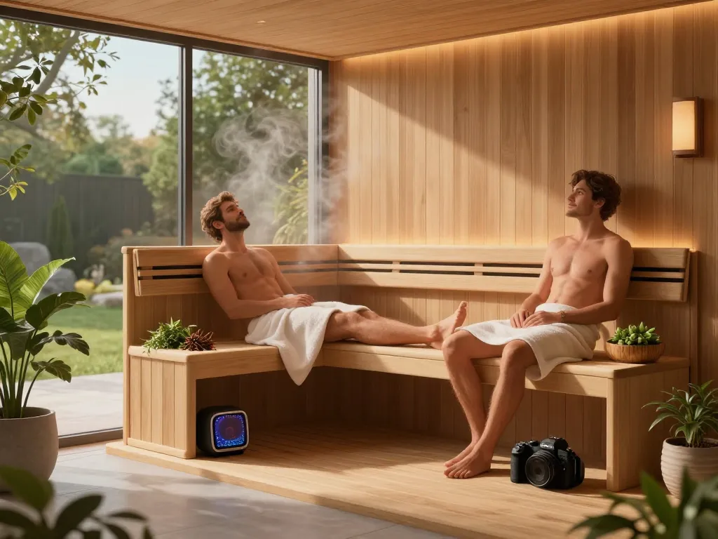 Experience sauna 3D models in a serene home environment with soothing atmosphere.