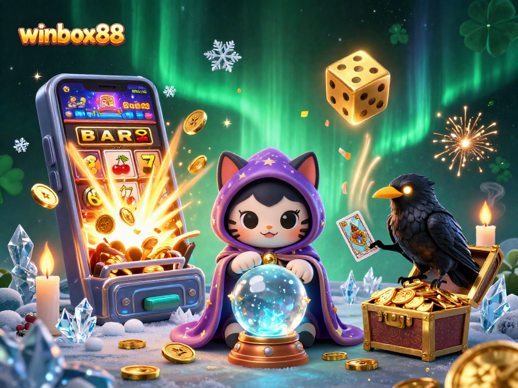 Experience exciting wins with winbox88 in a vibrant casino scene featuring animated characters and game elements.