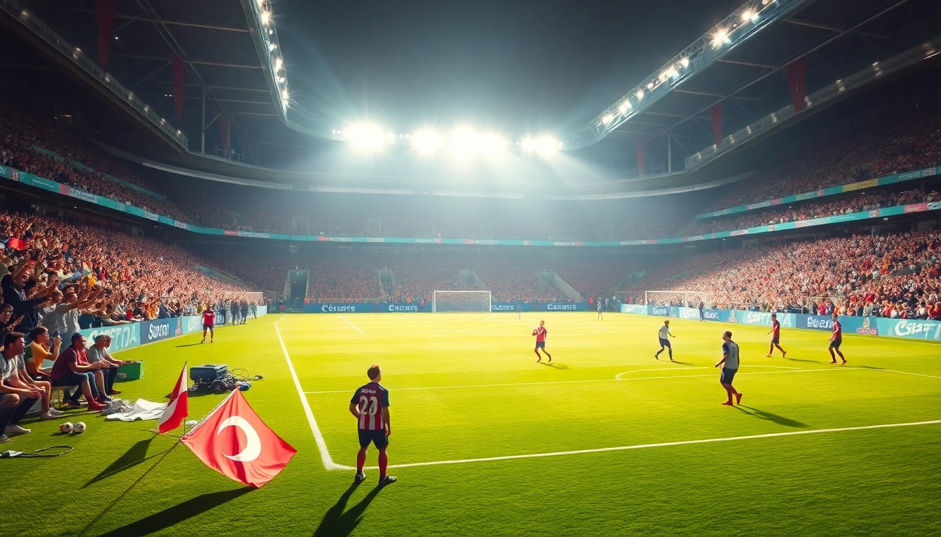 축구중계 실시간 경기 중계장면에서 팬들이 열광하는 풍경.