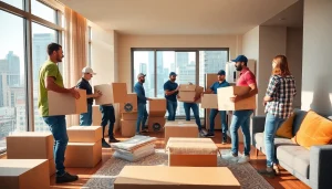 Best Toronto Movers demonstrating efficient teamwork while packing a modern apartment.