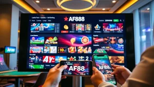 AF88 online gambling platform interface showcasing user-friendly design and vibrant games.