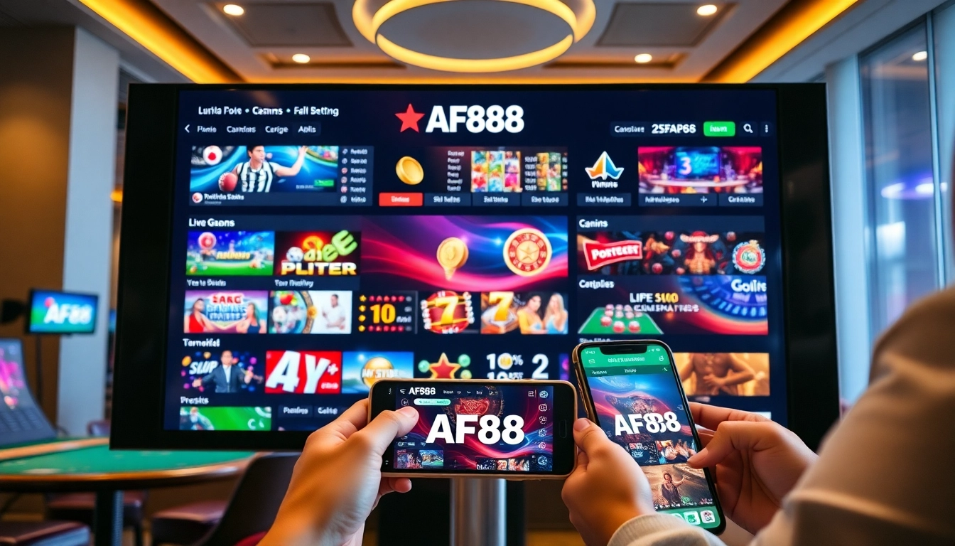 AF88 online gambling platform interface showcasing user-friendly design and vibrant games.