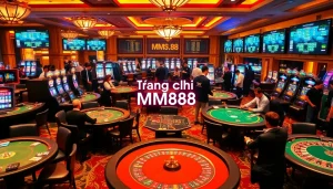 Thrilling casino action at Trang chủ MM88 with players enjoying blackjack and roulette.